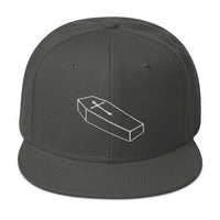 White Toe Pincher Coffin with Cross Embroidered Flat Bill Cap embroidered snapback hat, product image 27