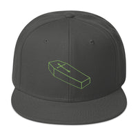 Green Toe Pincher Coffin with Cross Embroidered Flat Bill Cap embroidered snapback hat, product image 27