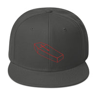 Red Toe Pincher Coffin with Cross Embroidered Flat Bill Cap embroidered snapback hat, product image 27