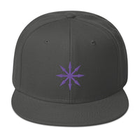 Purple The Symbol of Chaos Embroidered Flat Bill Cap embroidered snapback hat, product image 27
