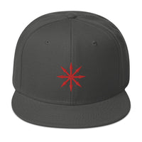 Red The Symbol of Chaos Embroidered Flat Bill Cap embroidered snapback hat, product image 27