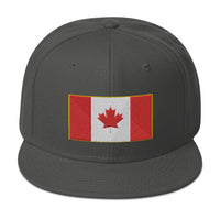 The National Flag of Canada Embroidered Flat Bill Cap embroidered snapback hat, product image 27