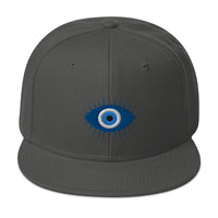 The Curse of the Evil Eye Embroidered Flat Bill Cap embroidered snapback hat, product image 27
