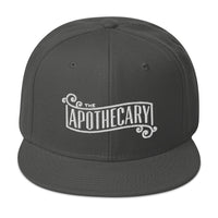 The Apothecary Embroidered Flat Bill Cap embroidered snapback hat, product image 27