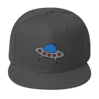 Space Alien Ship UFO Flying Saucer Embroidered Flat Bill Cap embroidered snapback hat, product image 27