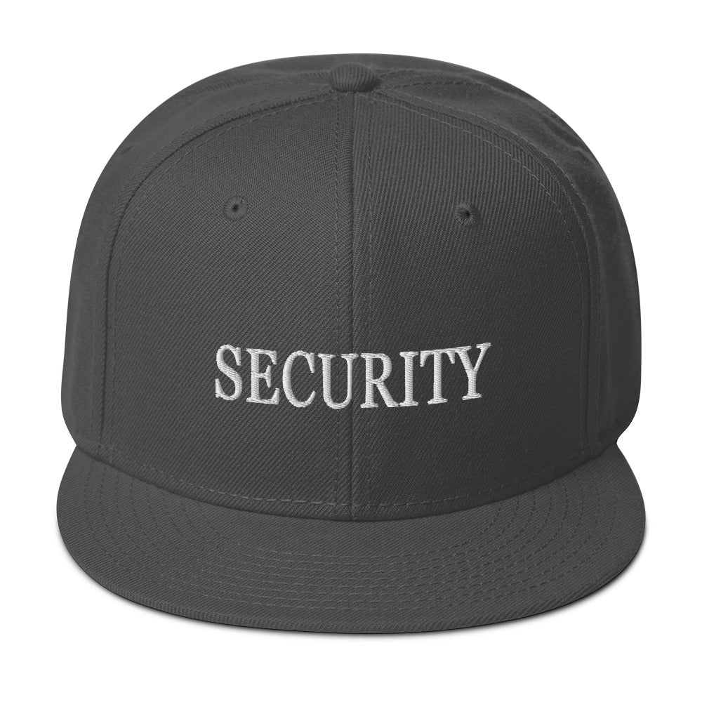 Security Team Embroidered Flat Bill Cap Snapback Hat