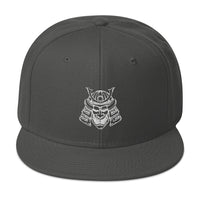 Samurai Warrior Mask Embroidered Flat Bill Cap embroidered snapback hat, product image 27