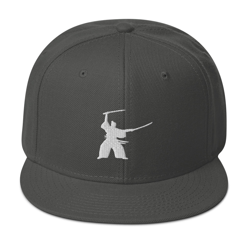 Samurai Two Sword Technique Embroidered Flat Bill Cap Snapback Hat