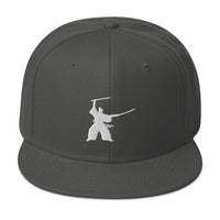 Samurai Two Sword Technique Embroidered Flat Bill Cap embroidered snapback hat, product image 27