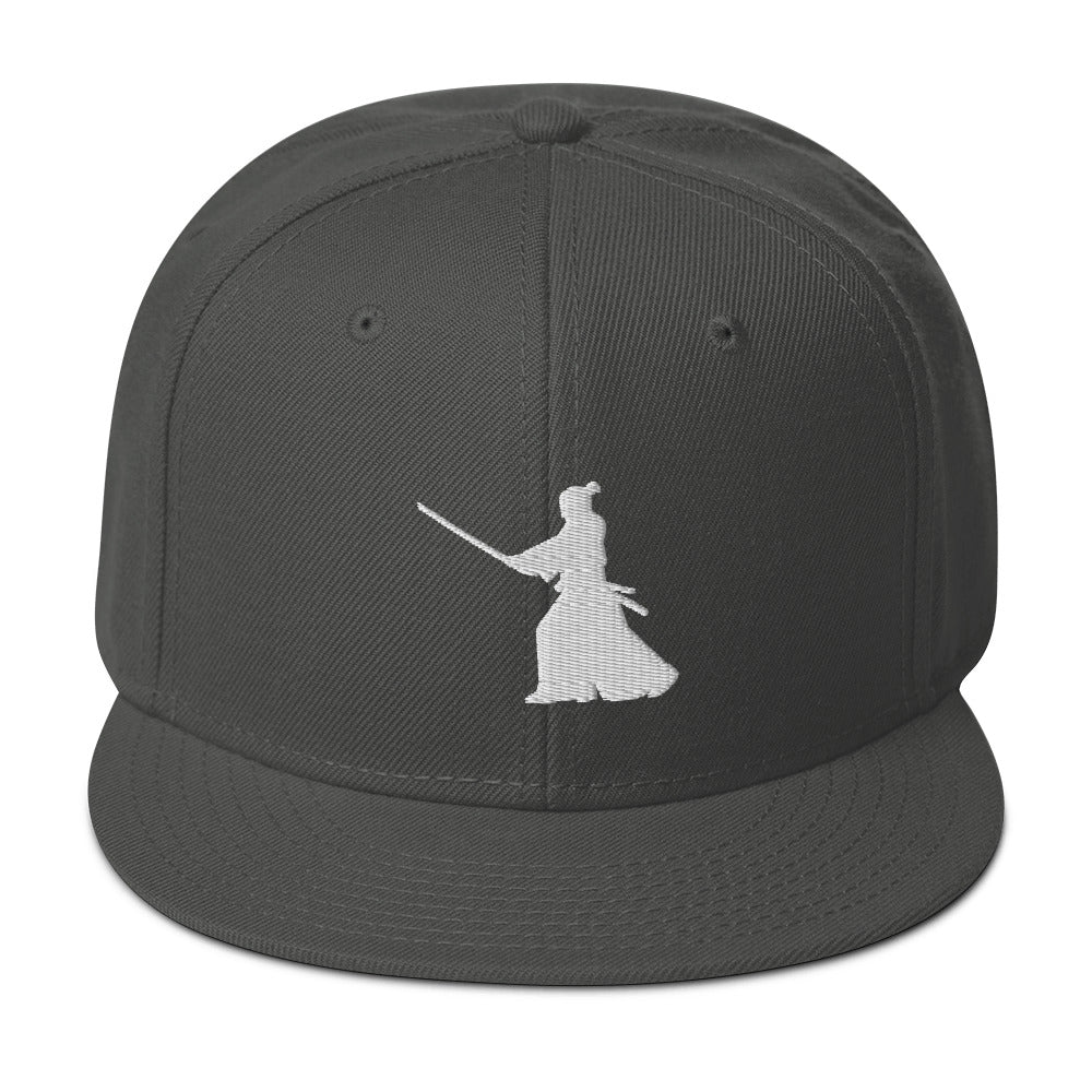 Ronin Samurai Warrior Swordsman Embroidered Flat Bill Cap Snapback Hat