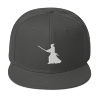 Ronin Samurai Warrior Swordsman Embroidered Flat Bill Cap embroidered snapback hat, product image 27