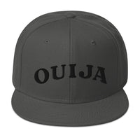 Black Ouija Spirit Board Words Embroidered Flat Bill Cap embroidered snapback hat, product image 28