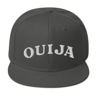 White Ouija Spirit Board Words Embroidered Flat Bill Cap embroidered snapback hat, product image 26