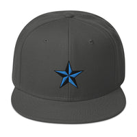 Blue Nautical North Star Embroidered Flat Bill Cap embroidered snapback hat, product image 27