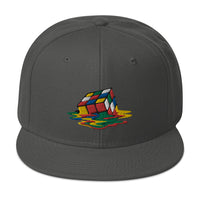 Melting Speed Cube Gaming Puzzle Box Embroidered Flat Bill Cap embroidered snapback hat, product image 27