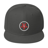 Lightning Bolt Inverted Pentagram Occult Embroidered Flat Bill Cap embroidered snapback hat, product image 27