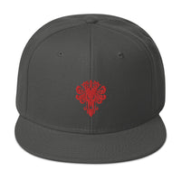 Red Haunted Mansion Demon Wallpaper Embroidered Flat Bill Cap embroidered snapback hat, product image 26