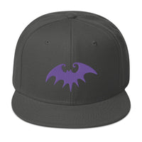 Purple Halloween Gothic Vampire Bat Embroidered Flat Bill Cap embroidered snapback hat, product image 27