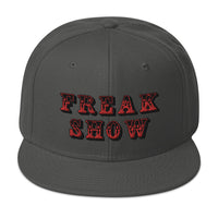 Red Circus Freak Show Embroidered Flat Bill Cap embroidered snapback hat, product image 27