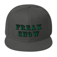 Green Circus Freak Show Embroidered Flat Bill Cap embroidered snapback hat, product image 28