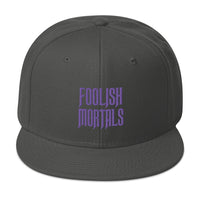 Purple Foolish Mortals Haunted Mansion Embroidered Flat Bill Cap embroidered snapback hat, product image 27