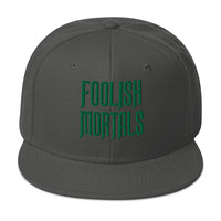 Green Foolish Mortals Haunted Mansion Embroidered Flat Bill Cap embroidered snapback hat, product image 28