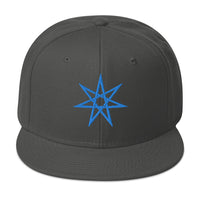 Blue Elven Star Witchcraft Symbol Embroidered Flat Bill Cap embroidered snapback hat, product image 27