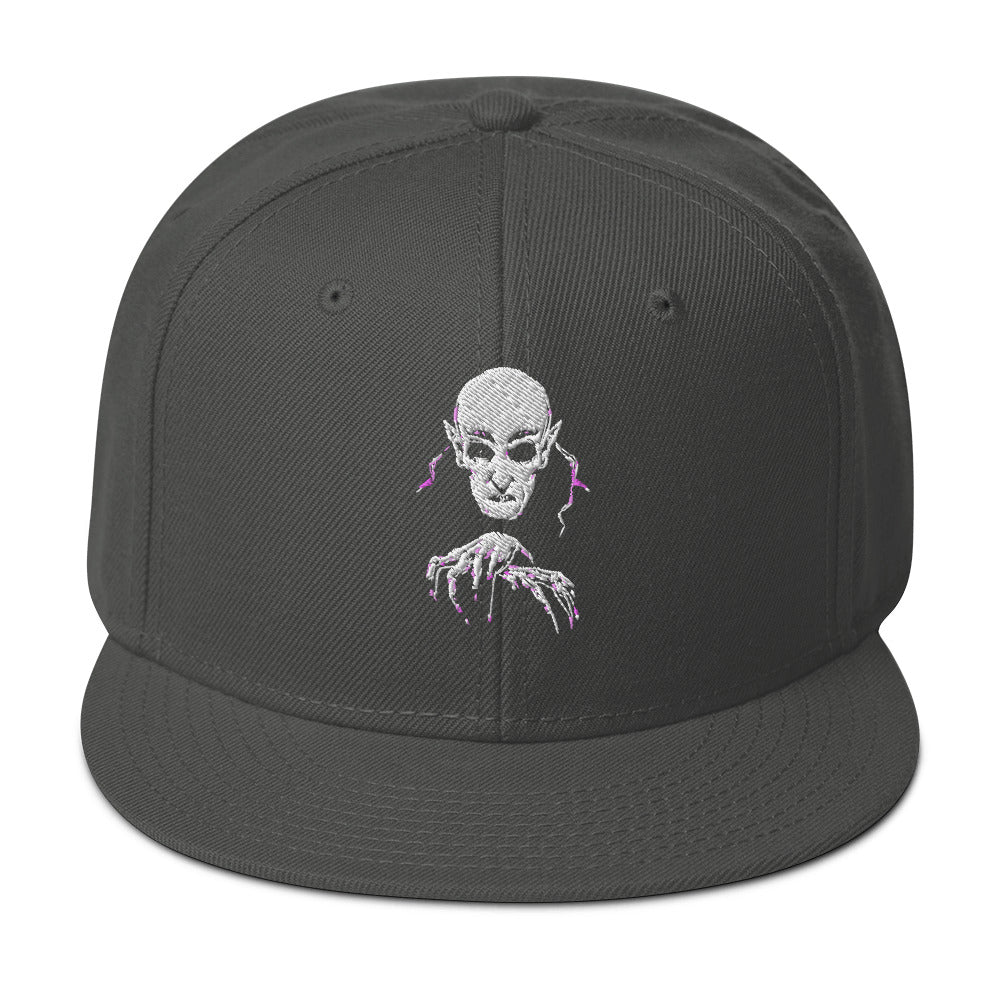 Classic Vampire Nosferatu Embroidered Flat Bill Cap Snapback Hat