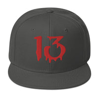 Bloody Number Thirteen 13 Lucky Halloween Embroidered Flat Bill Cap embroidered snapback hat, product image 27