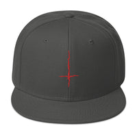 Red Inverted Cross Black Metal Style Embroidered Flat Bill Cap embroidered snapback hat, product image 27