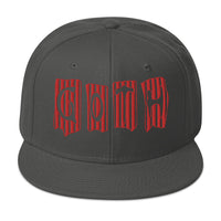 Black and Red Vertical Stripe Goth Embroidered Flat Bill Cap embroidered snapback hat, product image 27
