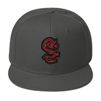 Red Ancient Chinese Dragon Embroidered Flat Bill Cap embroidered snapback hat, product image 27