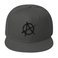 Black Anarchy Sign Punk Rock Chaos Embroidered Flat Bill Cap embroidered snapback hat, product image 28