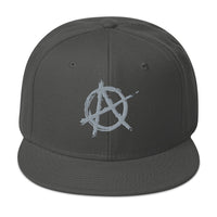 Grey Anarchy Sign Punk Rock Chaos Embroidered Flat Bill Cap embroidered snapback hat, product image 27