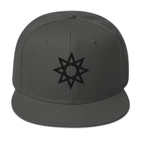 Black 8 Point Star Octagram Anu God Embroidered Flat Bill Cap embroidered snapback hat, product image 28
