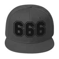Black 666 The Number of the Beast Evil Embroidered Flat Bill Cap embroidered snapback hat, product image 27