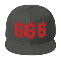Red 666 The Number of the Beast Evil Embroidered Flat Bill Cap embroidered snapback hat, product image 27