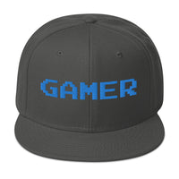 8 Bit Gamer Embroidered Flat Bill Cap embroidered snapback hat, product image 27