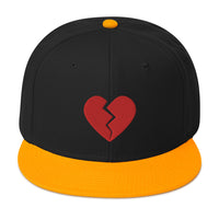 Red Broken Heart Valentine's Day Embroidered Flat Bill Cap embroidered snapback hat, product image 16