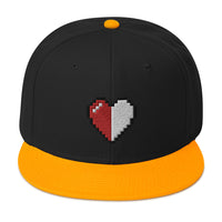 Retro 8 Bit Video Game Pixelated Half Life Heart Embroidered Flat Bill Cap embroidered snapback hat, product image 16