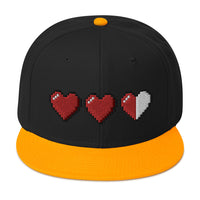 3 Heart Meter Retro 8 Bit Video Game Pixelated Embroidered Flat Bill Cap embroidered snapback hat, product image 16