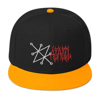 Sigil of Azazel Demon Occult Symbol Embroidered Flat Bill Cap embroidered snapback hat, product image 15