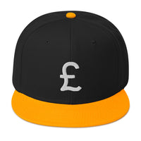 The British Pound Sterling Symbol Money Currency Embroidered Flat Bill Cap embroidered snapback hat, product image 15