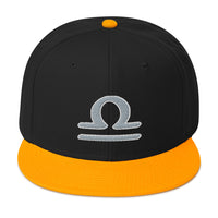 Zodiac Sign Libra Embroidered Flat Bill Cap embroidered snapback hat, product image 15