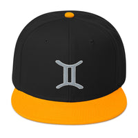 Zodiac Sign Gemini Embroidered Flat Bill Cap embroidered snapback hat, product image 15