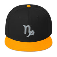 Zodiac Sign Capricorn Embroidered Flat Bill Cap embroidered snapback hat, product image 15
