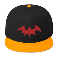 Whimsical Halloween Vampire Bat Embroidered Flat Bill Cap embroidered snapback hat, product image 15