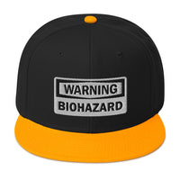 Warning Sign Bio Hazard Zombie Apocalypse Embroidered Flat Bill Cap embroidered snapback hat, product image 16