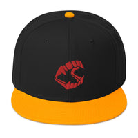 Red Vampire Novelty Halloween Fangs Embroidered Flat Bill Cap embroidered snapback hat, product image 15