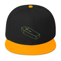 Green Toe Pincher Coffin with Cross Embroidered Flat Bill Cap embroidered snapback hat, product image 15